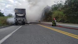 carreta-que-seguia-para-o-maceio-com-carga-de-salgadinhos-pega-fogo-na-br-251,-em-salinas